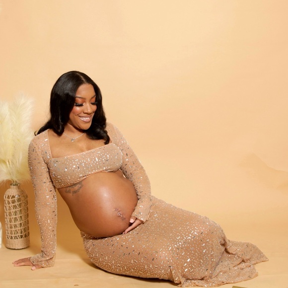 Oh Polly Dresses & Skirts - Oh Polly CHIARA / GIULIA Sheer Embellished Set in Almond